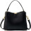 (Black, -) Δερμάτινο λίτσι, χρυσό hardware - Premium pebbled leather 1
