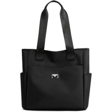 (Black, -) Sac épaules nylon étanche femme, 34cm laptop tote sangle ajustable