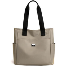 (Khaki, -) Bolsa hombro nylon ligera impermeable mujer, portátil 13.3" correa ajustable