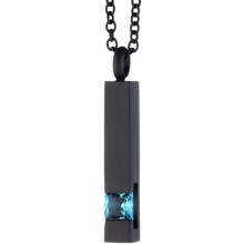 (Pisces, -) Collana ceneri per urne, cubo pietra nera, acciaio memoria