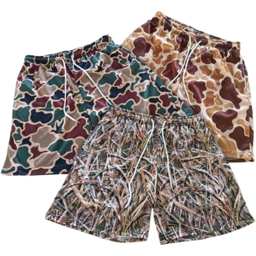 (3pcs-b, 3X-Large) 3 τεμ ανδρικά σορτς καμουφλάζ κυνηγιού, 7 ιντσών