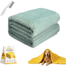 (F, 28*40in) Manta apoyo emocional para perros, franela amarilla gruesa lavable