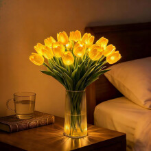 (Yellow, -) 15 Pcs Radiant Romantic Tulip Light, Twinkling Tree LED Ambient Lamp for Bedroom