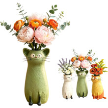 (New 1, -) Vaso de Gato Excêntrico Artesanal, Para Pequenas Flores