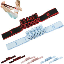 (2PCS-A, -) 8/12-Section Fitness Resistance Band for Stretching & Yoga, Numbered Adjustable