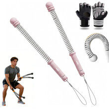 (Pink, -) Ropeless Battle Ropes for Quiet Home Gym, Adjustable Weighted Cordless Workout