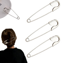 (3PCS-D, -) 3 Clipes de Cabelo Gigante em Forma de Alfinete, Grande Metálico