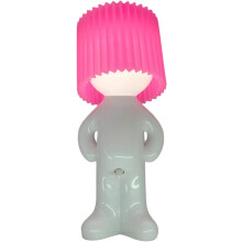 (Pink, stand) Lampada da tavolo "Shy Man", interruttore birichino, regalo divertente e originale
