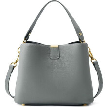(Light Blue, -) Δερμάτινο λίτσι, χρυσό hardware - Premium pebbled leather