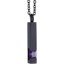 (Taurus, -) Collana ceneri per urne, cubo pietra nera, acciaio memoria