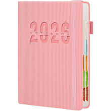 (Pink, -) Pianificatore giornaliero 2026, una pagina al giorno, agenda settimanale