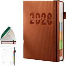 (Brown, -) Pianificatore giornaliero 2026, una pagina al giorno, agenda settimanale