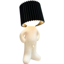 (Black, stand) Lampada da tavolo "Shy Man", interruttore birichino, regalo divertente e originale