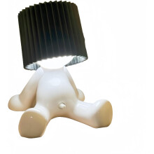 (Black, -) Lampada da tavolo "Shy Boy", ricaricabile, notturna con personalità divertente - decor scrivania