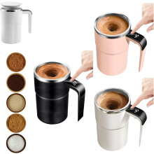 (3PCS, -) Caneca Mexedora Magnética Automática, Recarregável com Termômetro