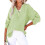 (Light Green, Small) Γυναικεία μπλούζα γάζας V λαιμό, καλοκαιρινή βαμβακερή 1