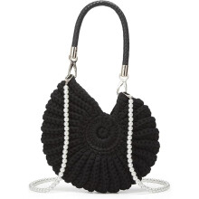 (#G, -) Gehaakte schelp tas, stralende nautilus schelp handtas, handgeweven strand handtas