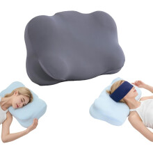 (Dark Gray, -) Cervicale neksteun kussen voor slapen, ergonomisch memory foam voor zij/rug slapers