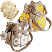 (2pcs K, color_name) Sac crochet fleur fait main, boho pour été