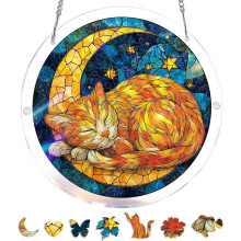 (H, 7.4in) Suncatcher puzzle acrilico, 83 pezzi finestra fai da te regalo