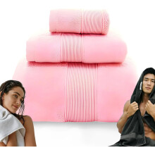 (Pink, -) Handtücher 650 GSM ägyptische Baumwolle 2026, 3er-Pack Luxus