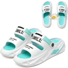 (White, 12 Women/9 Men) Dikke gevoerde sandalen met zwelling-achtige grip, antislip lichtgewicht voor heren en dames