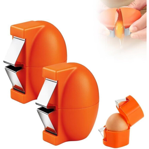 (Orange, 2PCS) Νέο ανοιχτήρι κελύφους αυγού, ανοξείδωτο