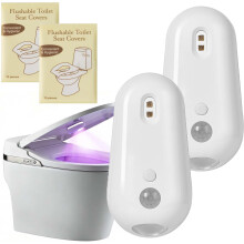 (2PCS, -) Selbstreinigender UV Toilettensanitizer mit Nachtlicht, Bewegungssensor, USB-C