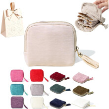 (1PCS, Velvet, White, -) Rese Smyckesfodral 2026 - Velvet Organizer med Tofs Dragkedja för Kvinnor