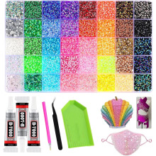 (40 Grids 32000 A, -) Bunte DIY Resin Strassstein Kit, 32.000 Teile