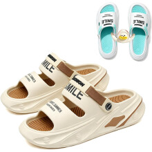 (Brown, 9 Women/7.5 Men) Gepolsterte Sandalen mit Griff, rutschfest, leicht für Damen Herren