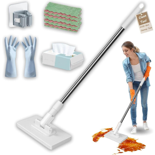 (3 Cloth, -) Tuchwechsel Mini Mop, Zero Touch Einweg Staubmop
