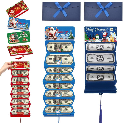 (2PCS Blue, -) Φάκελος δώρου μετρητών Χριστουγέννων, DIY, 10 θήκες