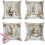 (4pcs White D, 20" * 20", -) Θήκη μαξιλαριού θεματικής Χριστουγέννων 2025, βελούδο 1