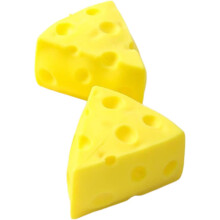 (Large Triangle Cheese Set of 2, -) Peluche queso antiestrés, realista amarillo mini para relajación