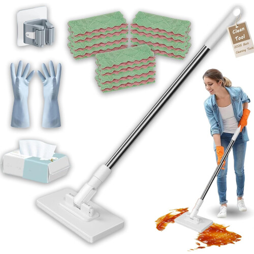(10 Cloth, -) Zero Touch Mini Mop, praktischer Einweg Staubmop