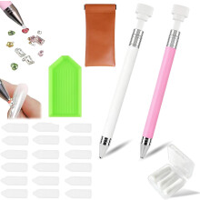 (2PCS A Pen, 10PCS White Wax, -) Caneta de Cera Automática Recarregável 2025, Ergonômica para Diamante