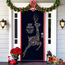 (Christmas 13（35.83”x79.92”）, -) Decoração de Porta Natal e Halloween 2025, Capa Esticável