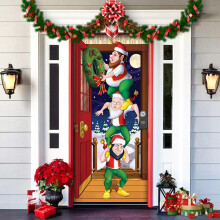 (Christmas 10（35.83”x79.92”）, -) Decoração de Porta Natal e Halloween 2025, Capa Esticável