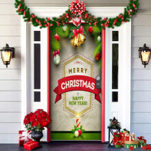 (Christmas 3（35.83”x79.92”）, -) Decoração de Porta Natal e Halloween 2025, Capa Esticável