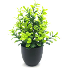(Bean Leaf, -) Kunstplanten binnen faux potplant set, kleine groen voor thuis bureau