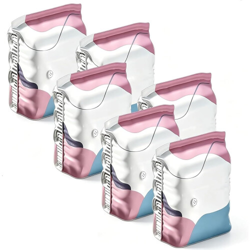 (6pcs, Large) Σακούλες κενού χωρίς αντλία, εξοικονόμηση χώρου, για ρούχα
