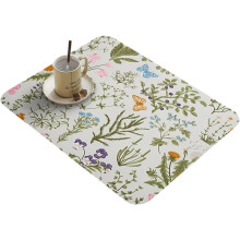 (Style b15.74*19.68, -) Alfombrilla seca platos floral diatomita, rápida absorción para encimera
