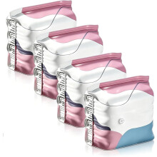 (4pcs, Medium) Vakuum Aufbewahrungsbeutel ohne Pumpe, platzsparend für Kleidung