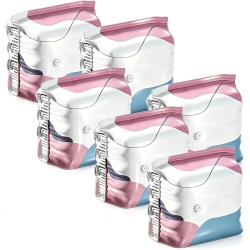 (6pcs, Medium) Sacos a Vácuo sem Bomba, Pressione e Sele para Roupas e Roupas de Cama