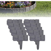(Gray, 20pcs) Valla jardín imitación piedra 2026, sin excavación para parterre