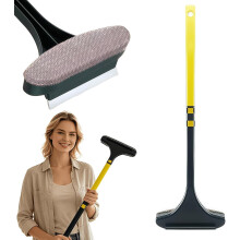 (1*yellow, -) 2-in-1 raamhor schoonmaakborstel waardeset, roterende microvezel met trekker