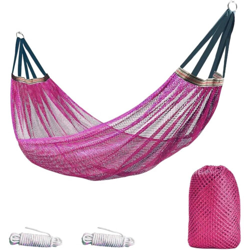 (Pink, -) Αιώρα κατασκήνωσης 260x130cm, φορητή, αντέχει 550 λίβρες