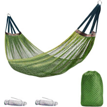 (Army Green, -) Hamaca camping mejorada con cuerdas, 260x130cm, soporta 250kg