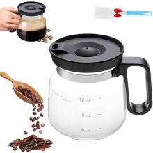 (1PC, -) Caneca de Vidro 16oz Estilo Cafeteira, Formato Vintage com Tampa